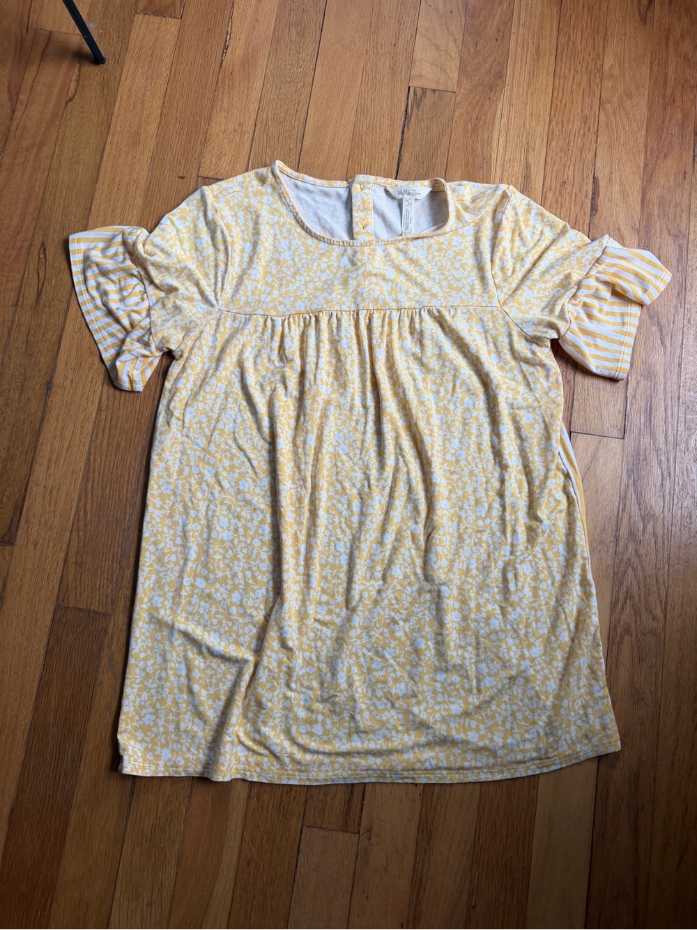Matilda Jane yellow and white floral/striped top
